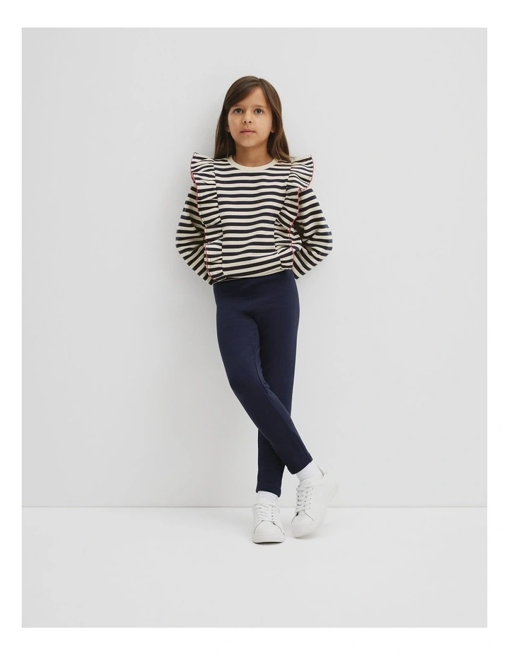 Fleece Lined Legging in French Navy image 1