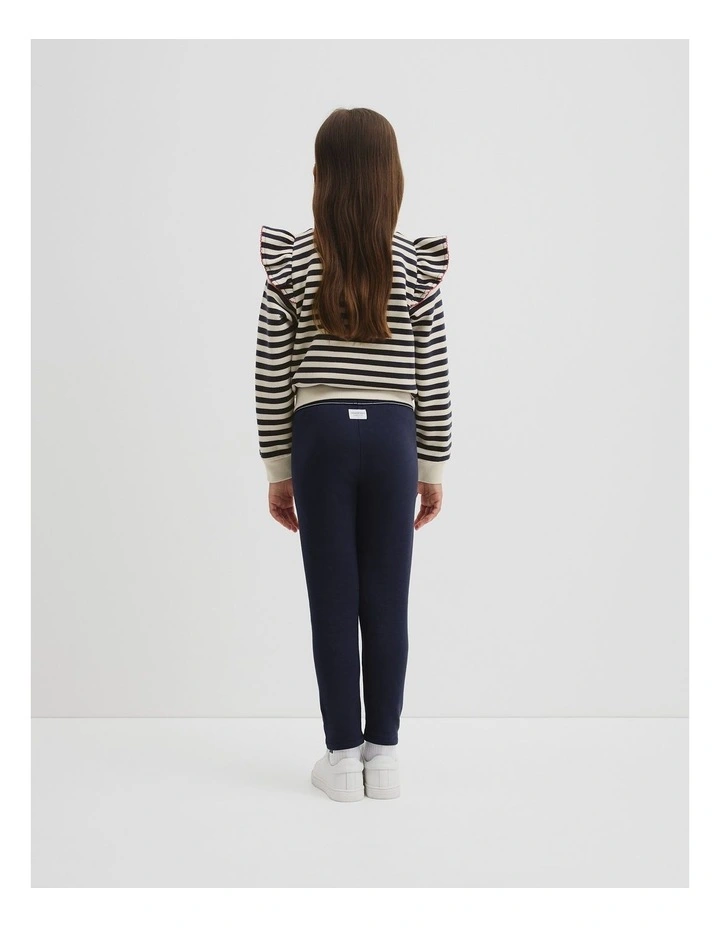 Fleece Lined Legging in French Navy image 3