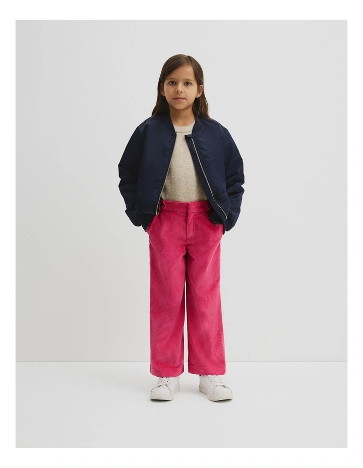 Organically Grown Cotton Wide Leg Cord Pant in Rosewood image 1