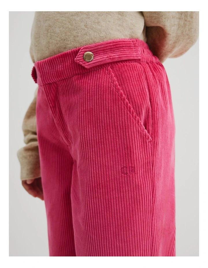 Organically Grown Cotton Wide Leg Cord Pant in Rosewood image 2