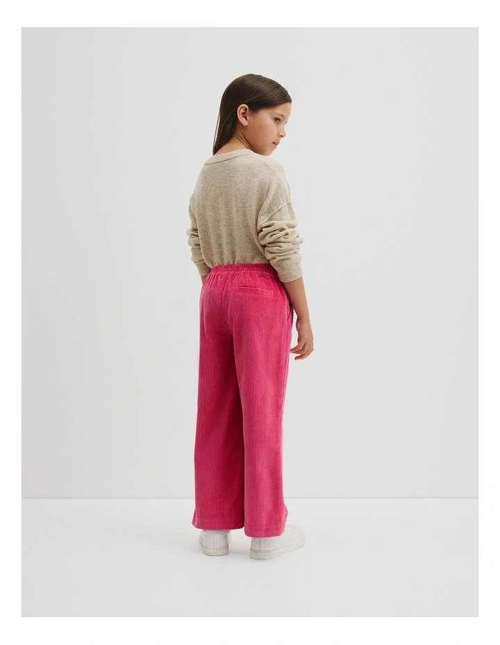 Organically Grown Cotton Wide Leg Cord Pant in Rosewood image 3