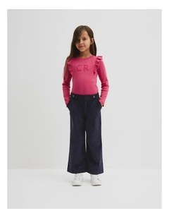 Organically Grown Cotton Wide Leg Cord Pant in French Navy