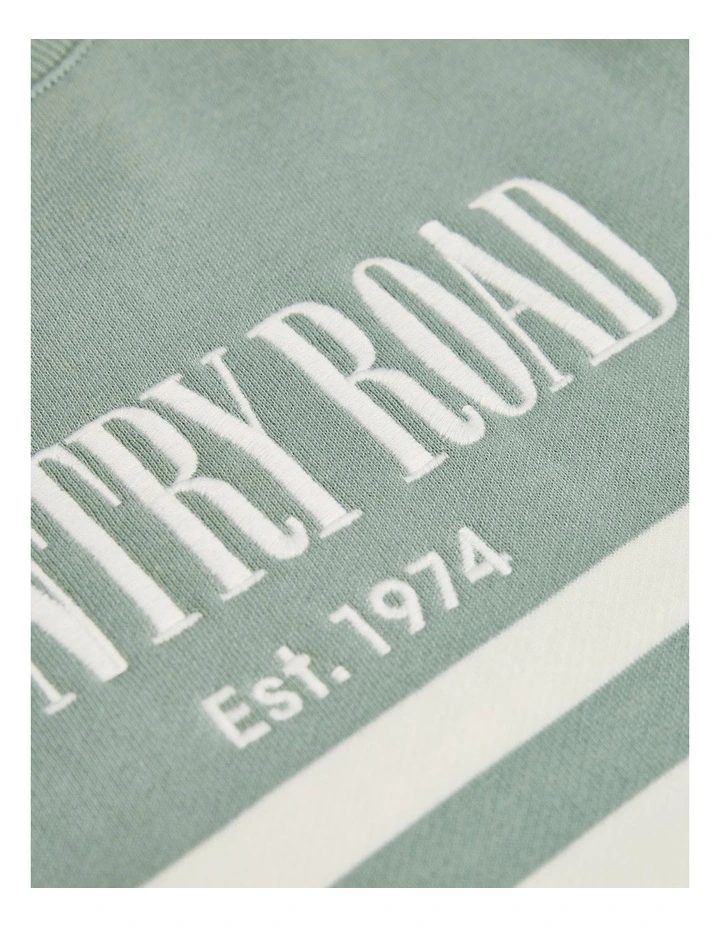 Australian Cotton Relaxed Heritage Sweat in Fern Stripe image 2