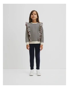 Frill Sweat in Navy Stripe