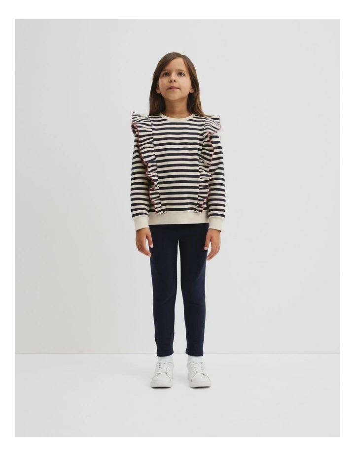 Frill Sweat in Navy Stripe image 1