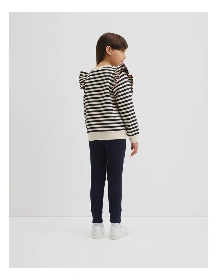 Frill Sweat in Navy Stripe image 3