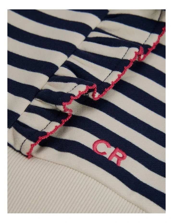 Frill Sweat in Navy Stripe image 5