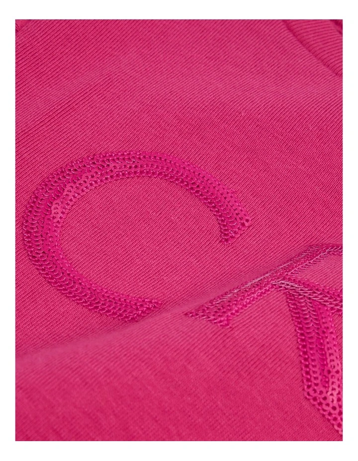 Long Sleeve Logo Frill T-shirt in Rosewood image 5