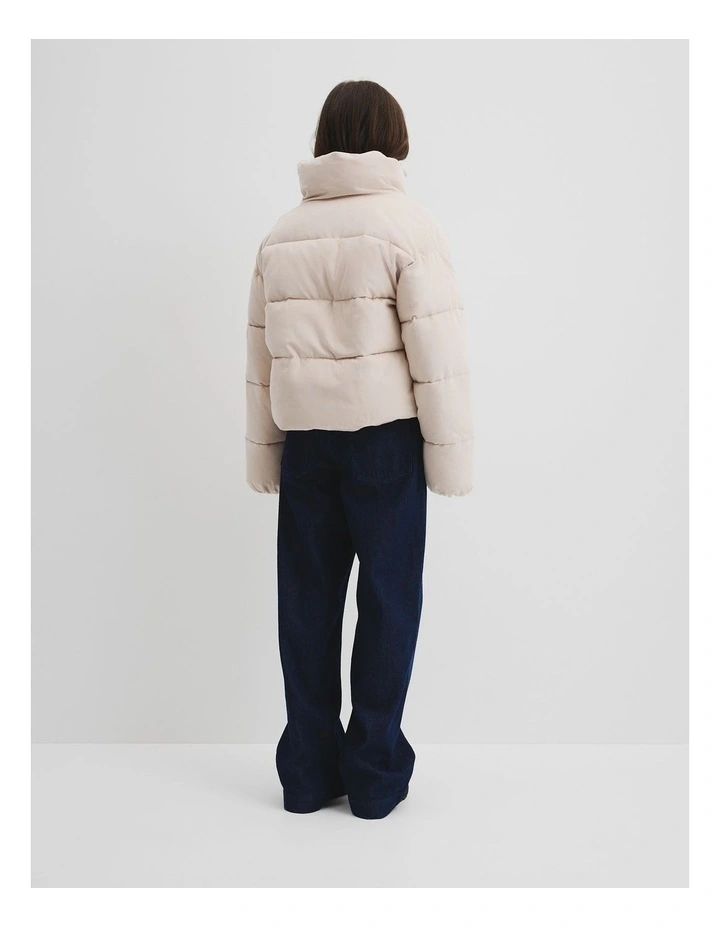 Teen Cord Puffer Jacket in Wafer image 4
