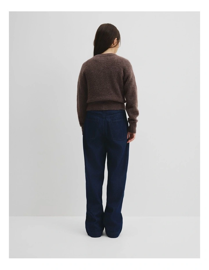 Teen Fluffy Crew Knit Cardigan in Truffle image 4