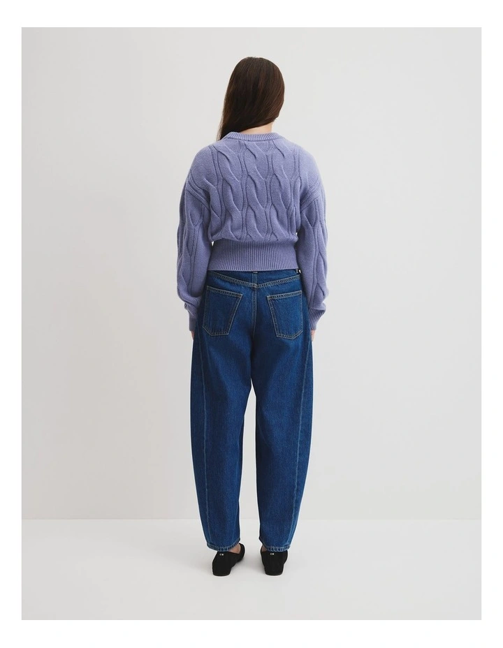 Teen Relaxed Cable Knit in Porcelain Blue image 4