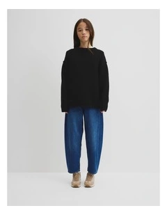 Teen Exposed Seam Knit in Black