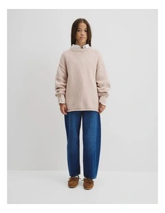 Teen Exposed Seam Knit in Wafer