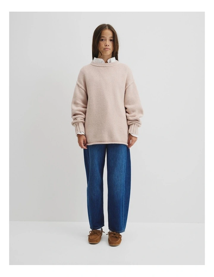 Teen Exposed Seam Knit in Wafer image 1