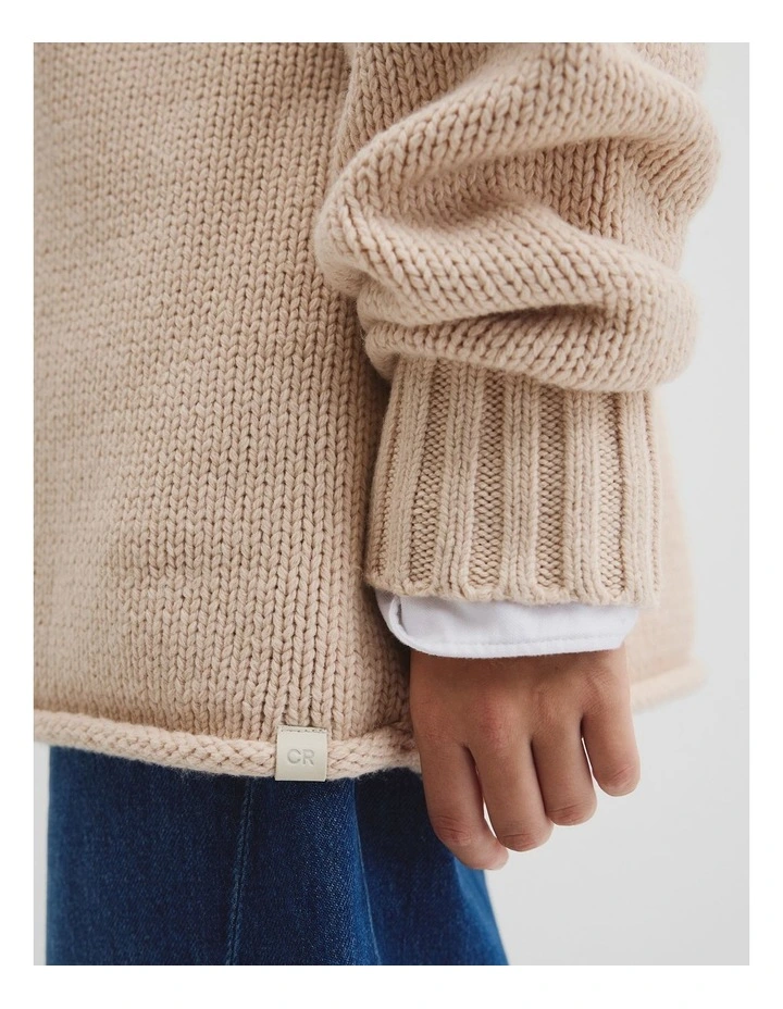 Teen Exposed Seam Knit in Wafer image 3