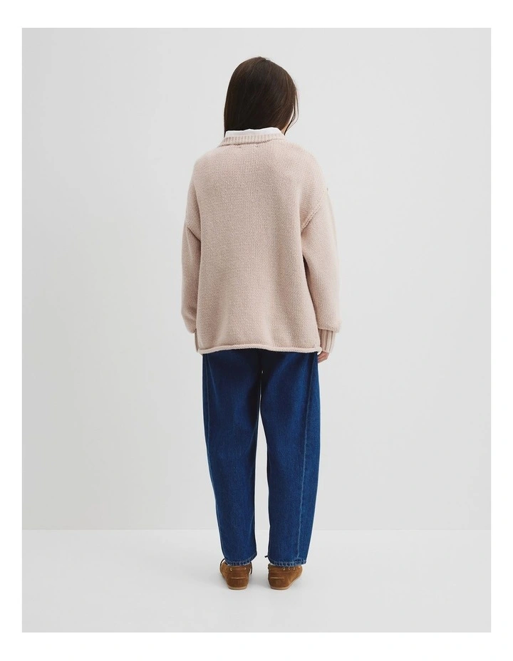 Teen Exposed Seam Knit in Wafer image 4