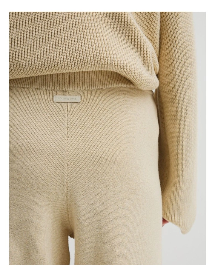 Teen Wide Knit Rib Pant in Wafer Marle image 3