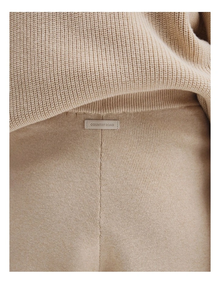 Teen Wide Knit Rib Pant in Wafer Marle image 3