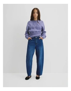 Teen Barrel Leg Jean in Indigo