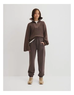 Teen Australian Cotton Modern Track Pant in Truffle