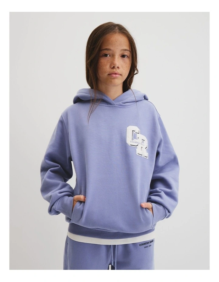 Teen Boucle Logo Hoodie in Porcelain Blue image 2
