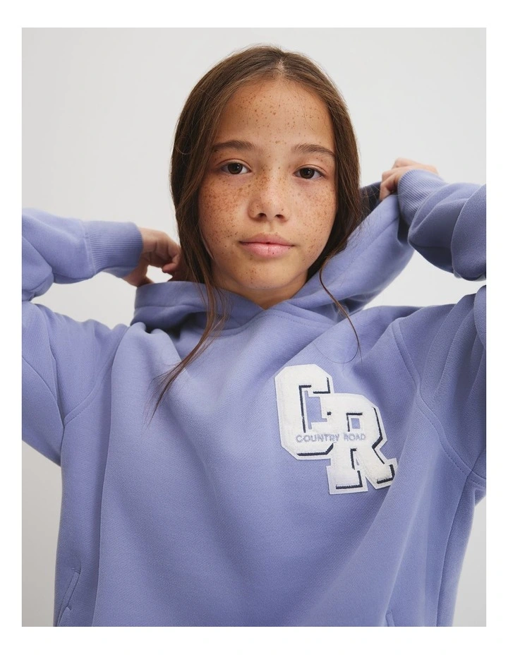 Teen Boucle Logo Hoodie in Porcelain Blue image 3