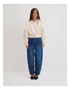 Teen Sherpa Zip Through Jacket in Oyster