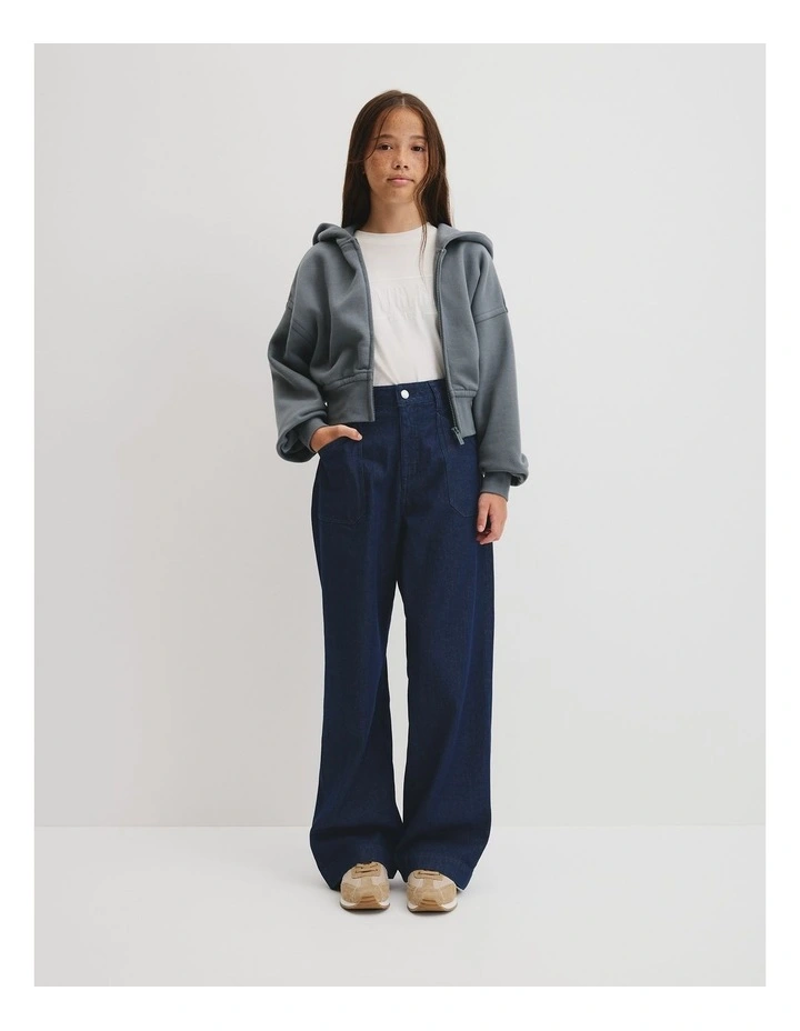 Teen Sherpa Zip Through Jacket in Slate image 1