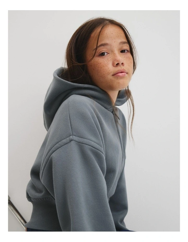 Teen Sherpa Zip Through Jacket in Slate image 3