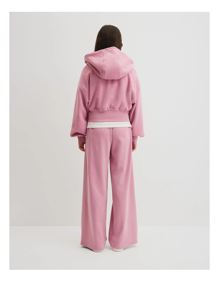 Teen Sherpa Zip Through Jacket in Dusty Berry image 4