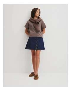 Teen Australian Cotton Heritage T-shirt in Truffle