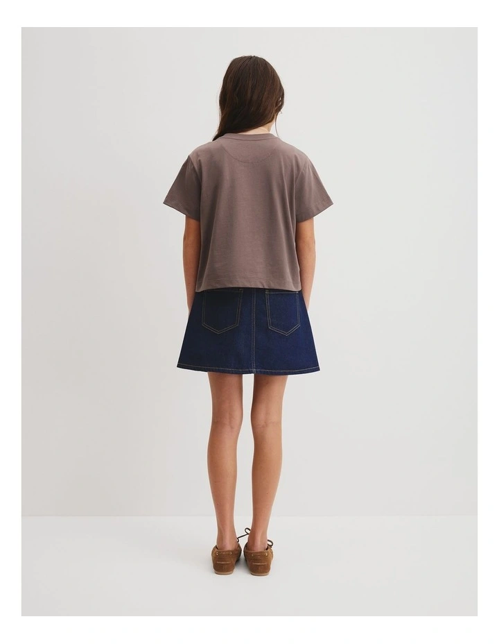 Teen Australian Cotton Heritage T-shirt in Truffle image 4