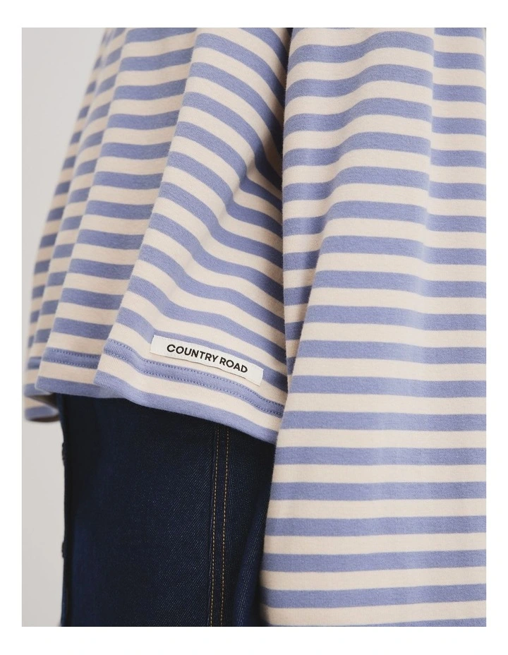 Teen Relaxed Stripe Long Sleeve T-shirt in Blue Stripe image 3
