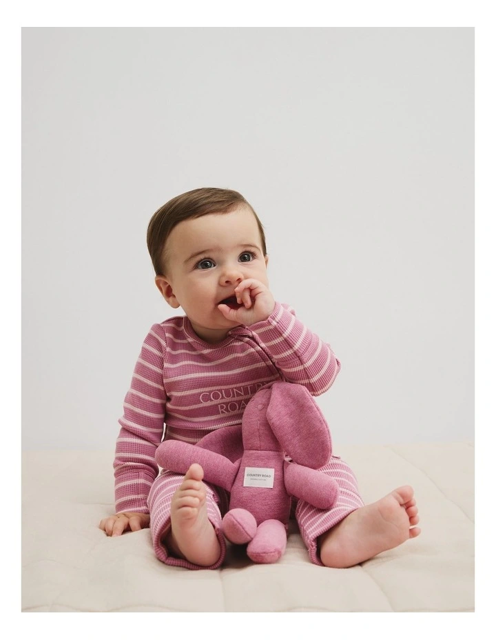 Waffle Jumpsuit in Berry Stripe image 1