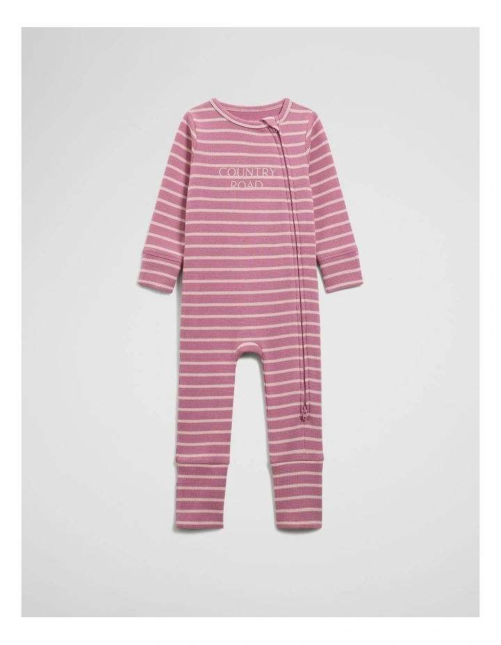 Waffle Jumpsuit in Berry Stripe image 3