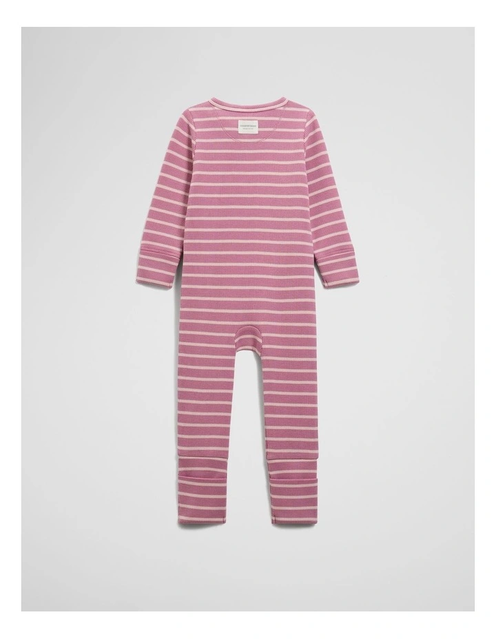 Waffle Jumpsuit in Berry Stripe image 4