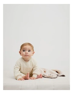 Logo Oversized Jumpsuit in Oatmeal Marle