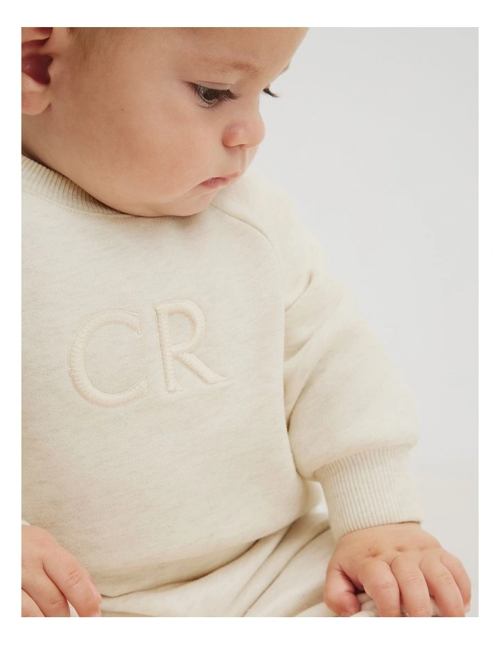 Logo Oversized Jumpsuit in Oatmeal Marle image 2