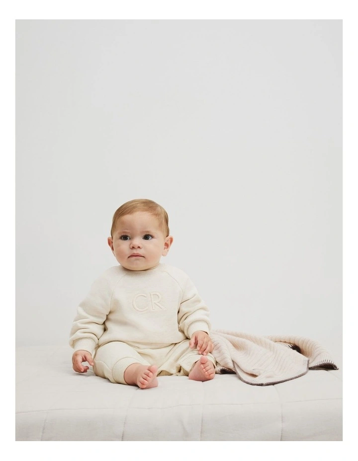 Logo Oversized Jumpsuit in Oatmeal Marle image 3