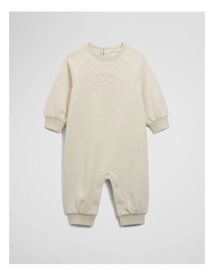Logo Oversized Jumpsuit in Oatmeal Marle image 4