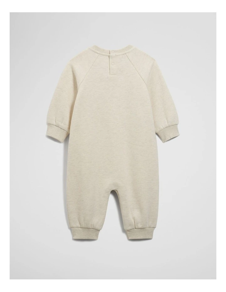 Logo Oversized Jumpsuit in Oatmeal Marle image 5