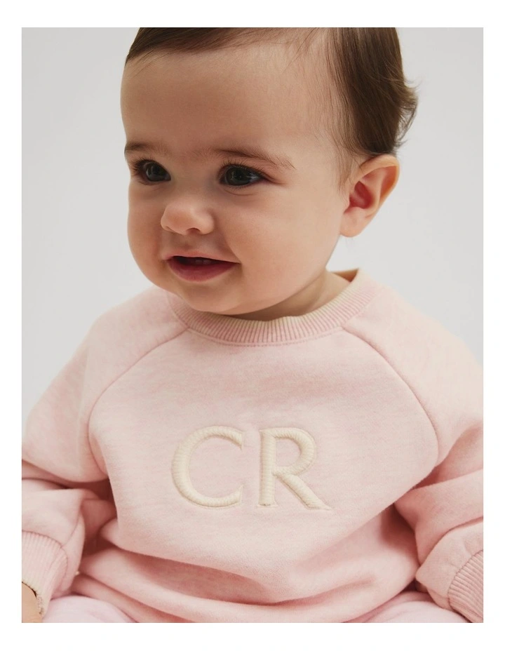 Logo Oversized Jumpsuit in Pink Marle image 2