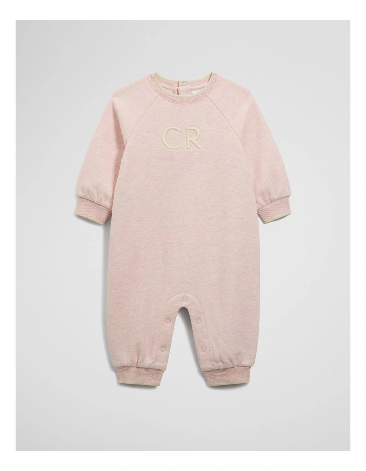 Logo Oversized Jumpsuit in Pink Marle image 3