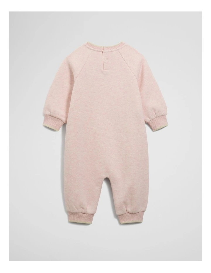 Logo Oversized Jumpsuit in Pink Marle image 4