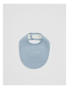 Organically Grown Cotton Waffle Bib in Dusty Blue