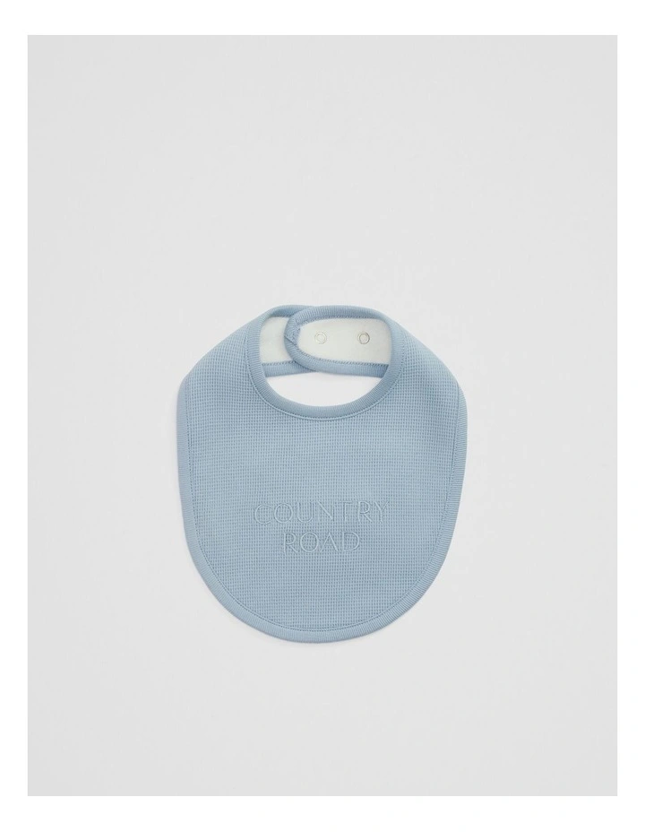Organically Grown Cotton Waffle Bib in Dusty Blue image 1