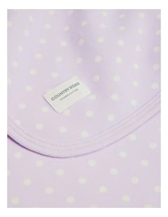 Organically Grown Cotton Newborn Swaddle in Lilac Spot