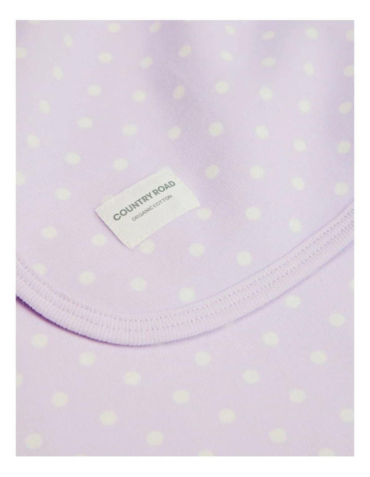 Organically Grown Cotton Newborn Swaddle in Lilac Spot image 1