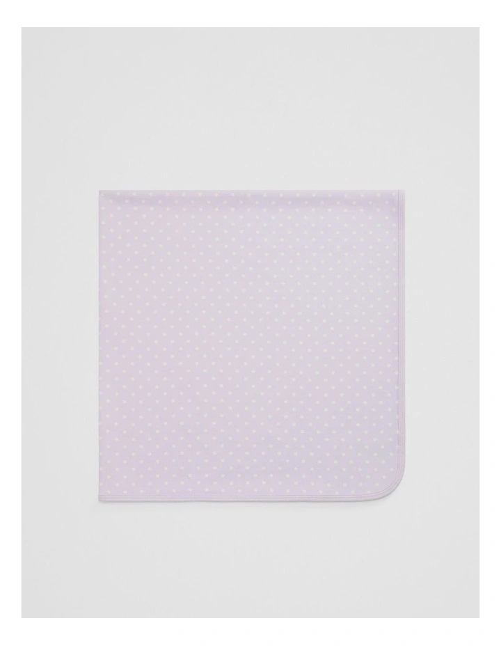 Organically Grown Cotton Newborn Swaddle in Lilac Spot image 2