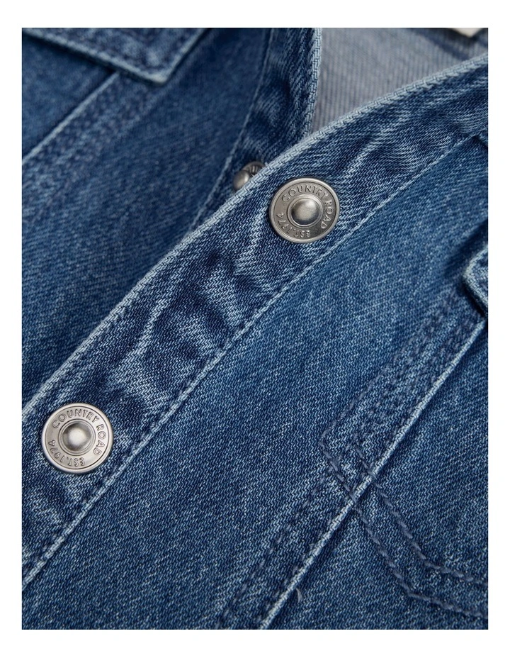 Hooded Denim Jacket in Light Indigo image 2